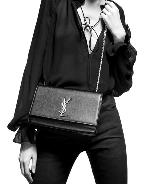 ysl black patent leather cosmetic bag|YSL kate medium chain bag.